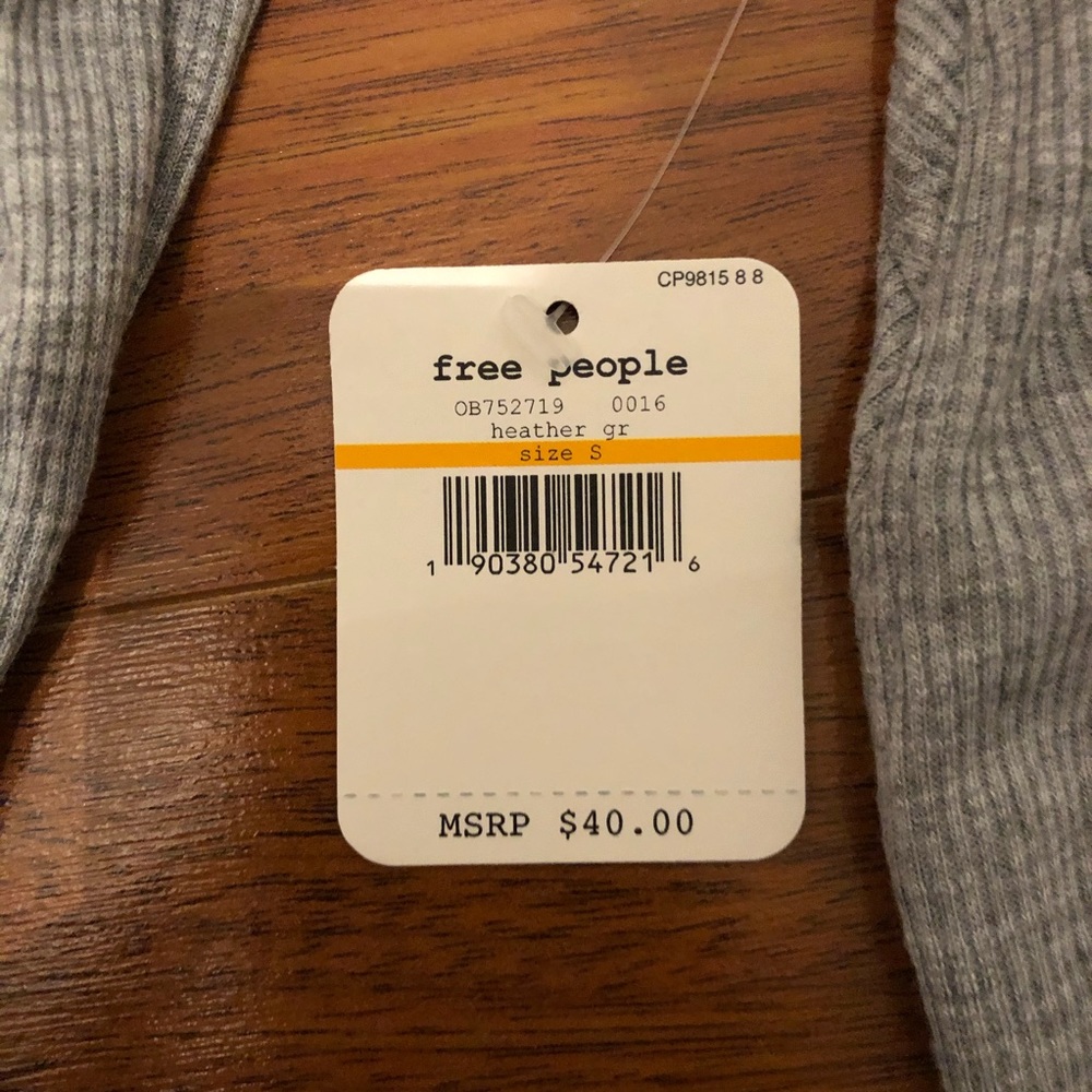 ❌SOLD❌NWT Free People Rock the Boat Gray Tee - Picture 4 of 4